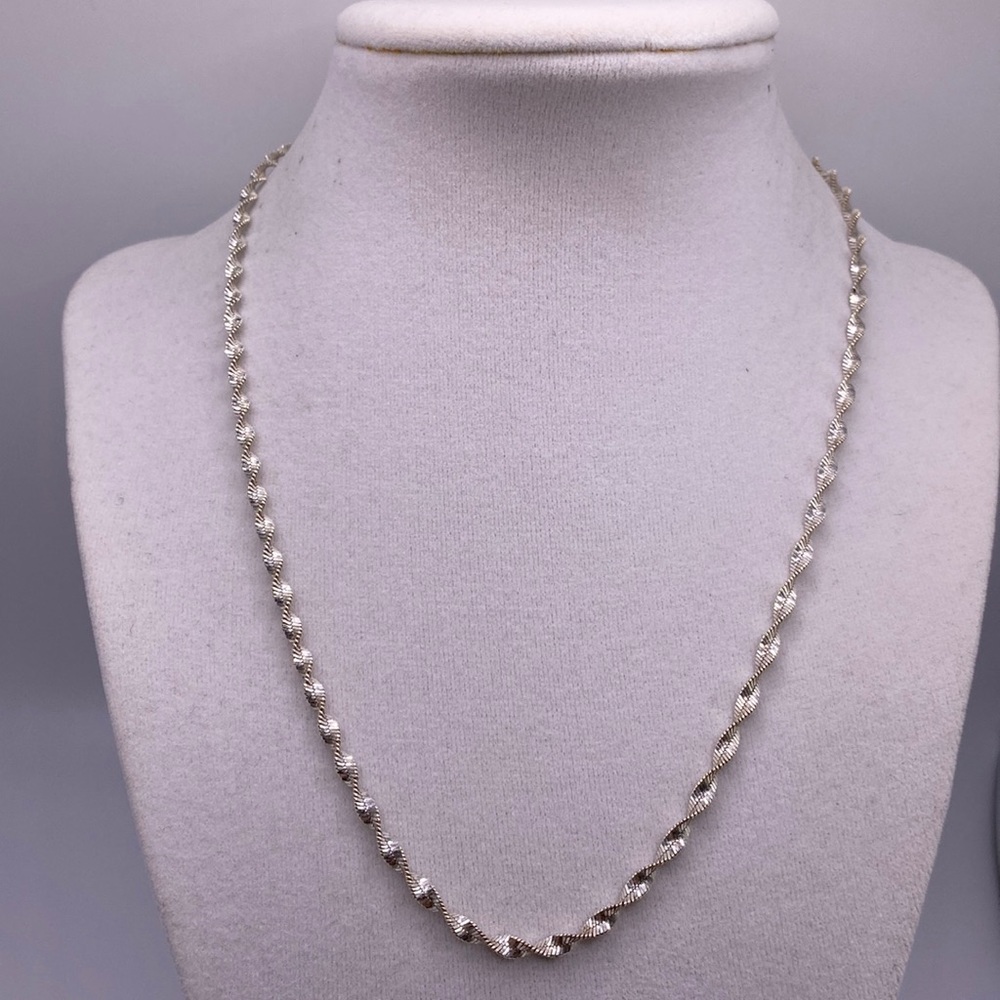 Sterling Silver Magic Twist Rope Chain Solid Sterling 925 Italy Necklace 18”